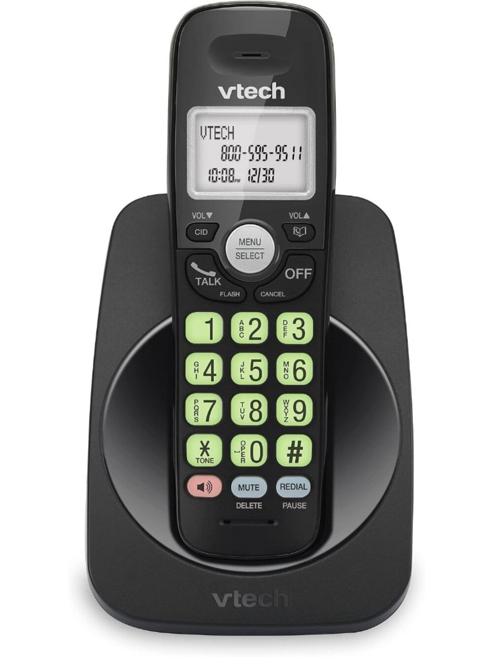 VTech VG131-11 DECT 6.0 Cordless Phone Caller ID HAC Speakerphone Black